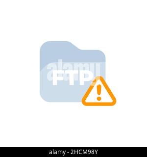 ftp warning, error vector icon Stock Vector