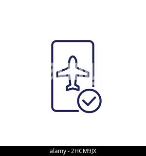 flight mode in the smartphone line icon Stock Vector