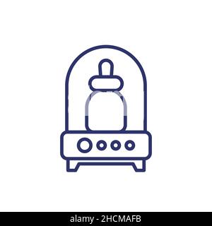 Baby bottle sterilizer line icon Stock Vector
