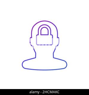 Fixed mindset line icon, self improvement concept Stock Vector