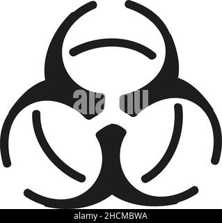 Hand drawn chemical hazard sign icon in doodle style isolated Stock Vector