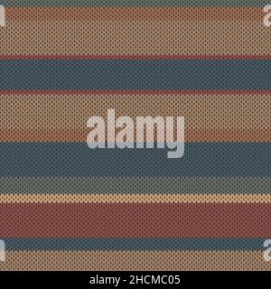 Stylish Horizontal Stripes. Geometric Knitted Texture . Wollen Pullover Tricot Print. Winter Fabric Pattern Stock Vector