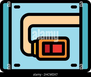 Tablet setting icon. Outline tablet setting vector icon color flat isolated Stock Vector