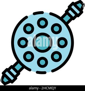 Bicycle repair shifter icon. Outline bicycle repair shifter vector icon color flat isolated Stock Vector