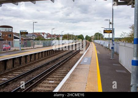 Wye railway station serves Wye in Kent, England, on the Ashford to Ramsgate line. The station and all trains that serve the station are operated by Southeastern. Stock Photo