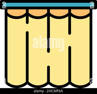 Clean shower curtain icon. Outline clean shower curtain vector icon color flat isolated Stock Vector