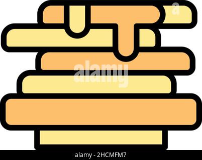 Chocolate paste sandwich icon. Outline chocolate paste sandwich vector icon color flat isolated Stock Vector