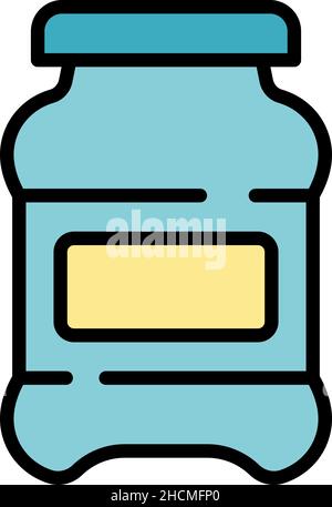 Chocolate milk paste icon. Outline chocolate milk paste vector icon color flat isolated Stock Vector