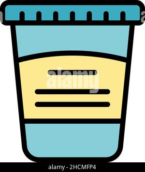 Chocolate cocoa paste icon. Outline chocolate cocoa paste vector icon color flat isolated Stock Vector