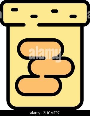 Chocolate paste bottle icon. Outline chocolate paste bottle vector icon color flat isolated Stock Vector