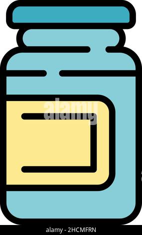 Chocolate paste tasty icon. Outline chocolate paste tasty vector icon color flat isolated Stock Vector