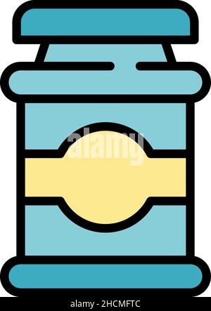 Chocolate paste breakfast icon. Outline chocolate paste breakfast vector icon color flat isolated Stock Vector