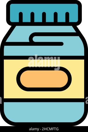 Chocolate paste sweet icon. Outline chocolate paste sweet vector icon color flat isolated Stock Vector