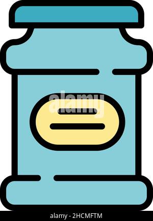 Chocolate paste snack icon. Outline chocolate paste snack vector icon color flat isolated Stock Vector