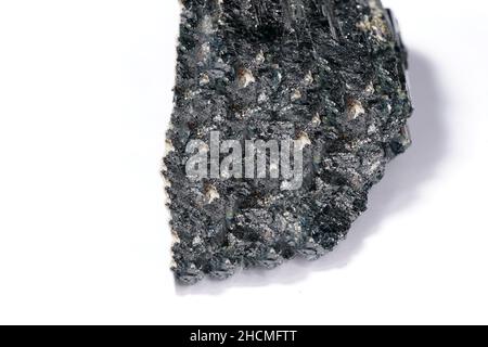 Shungit is a black rock that consists mainly of carbon and was photographed in top quality and studio quality. Stock Photo