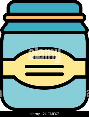 Chocolate nuts paste icon. Outline chocolate nuts paste vector icon color flat isolated Stock Vector