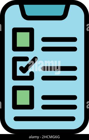 Phone assignment icon. Outline phone assignment vector icon color flat isolated Stock Vector
