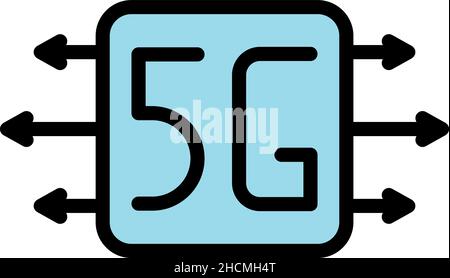 Fast network icon. Outline fast network vector icon color flat isolated Stock Vector
