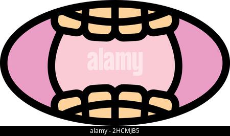 Braces treatment icon. Outline braces treatment vector icon color flat isolated Stock Vector