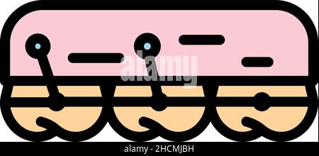 Tooth braces process icon. Outline tooth braces process vector icon color flat isolated Stock Vector