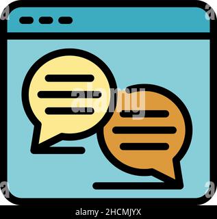 Webinar chaticon. Outline webinar chat vector icon color flat isolated Stock Vector