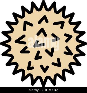 Raw chetnut icon. Outline raw chetnut vector icon color flat isolated Stock Vector
