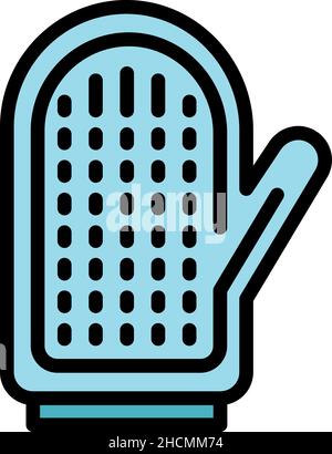 Cat glove icon. Outline cat glove vector icon color flat isolated Stock Vector