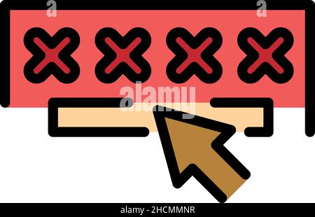 Change password icon. Outline change password vector icon color flat isolated Stock Vector