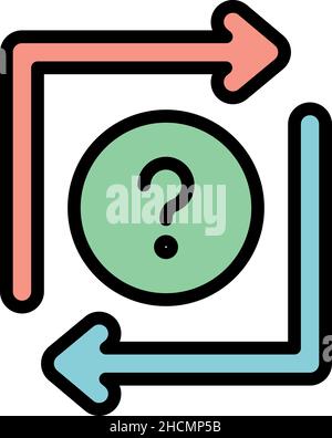 Discussion reply icon. Outline discussion reply vector icon color flat isolated Stock Vector
