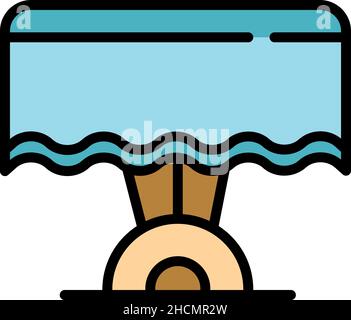 Cafe table icon. Outline cafe table vector icon color flat isolated Stock Vector