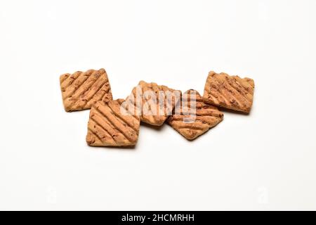 Chocolate Biscuit Isolated on White Background Stock Photo