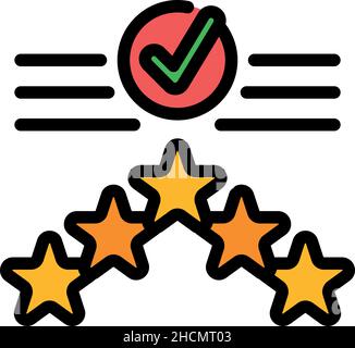 Rating credibility icon. Outline rating credibility vector icon color flat isolated Stock Vector