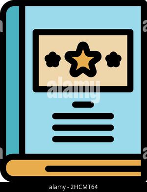 Book control icon. Outline book control vector icon color flat isolated Stock Vector