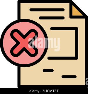 Control rejected icon. Outline control rejected vector icon color flat isolated Stock Vector