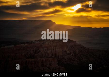 Sunrise over Bryce Canyon National Oark in Utah Stock Photo