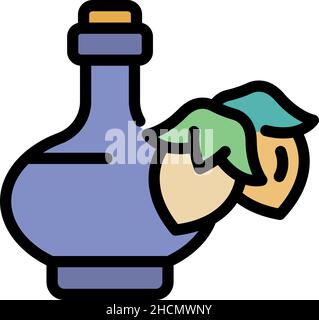 Care jojoba oil icon. Outline care jojoba oil vector icon color flat isolated Stock Vector