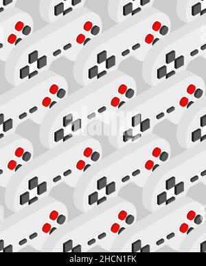 Joystick pattern seamless. Gamepad background. control knob video game texture Stock Vector