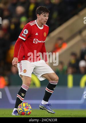 Victor Lindelof of Manchester United - Norwich City v Manchester United, Premier League, Carrow Road, Norwich, UK - 11th December 2021  Editorial Use Only - DataCo restrictions apply Stock Photo