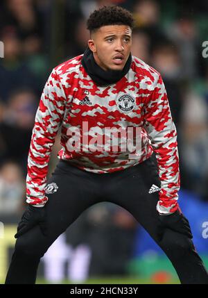 Jadon Sancho of Manchester United - Norwich City v Manchester United, Premier League, Carrow Road, Norwich, UK - 11th December 2021  Editorial Use Only - DataCo restrictions apply Stock Photo