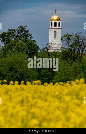 Golden cross on top of church lantern Stock Photo - Alamy