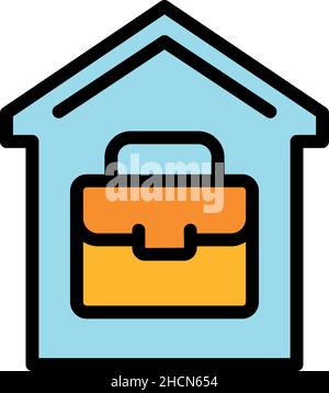 Remote work icon. Outline remote work vector icon color flat isolated Stock Vector