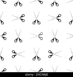 Sketch scissors pattern for print design on white background. professional hairdresser. Vector stock illustration Stock Vector