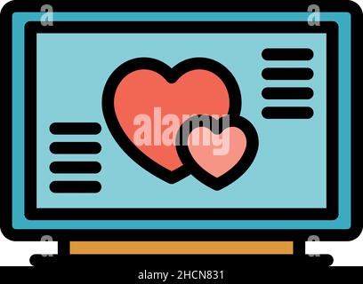 Telemedicine icon. Outline telemedicine vector icon color flat isolated Stock Vector