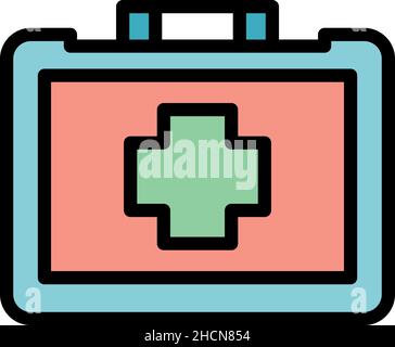 Telehealth icon. Outline telehealth vector icon color flat isolated Stock Vector