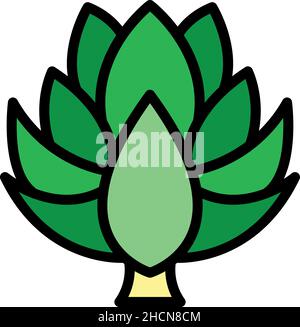 Artichoke food icon. Outline artichoke food vector icon color flat isolated Stock Vector