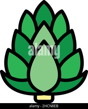 Artichoke icon. Outline artichoke vector icon color flat isolated Stock Vector