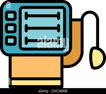 Clinic ventilator medical machine icon. Outline clinic ventilator medical machine vector icon color flat isolated Stock Vector