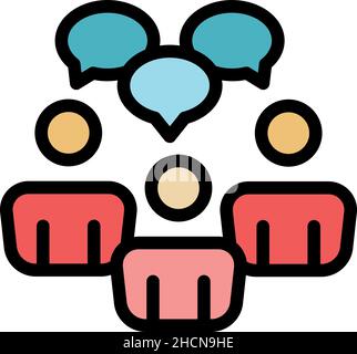 Human communication icon. Outline human communication vector icon color flat isolated Stock Vector