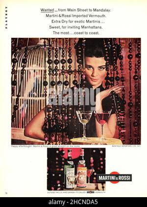 Vintage 'Playboy' magazine, December 1965  issue advert, USA Stock Photo