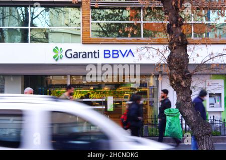 Branch of Garanti BBVA, local brand of Spanish BBVA in Turkey Ankara Stock Photo